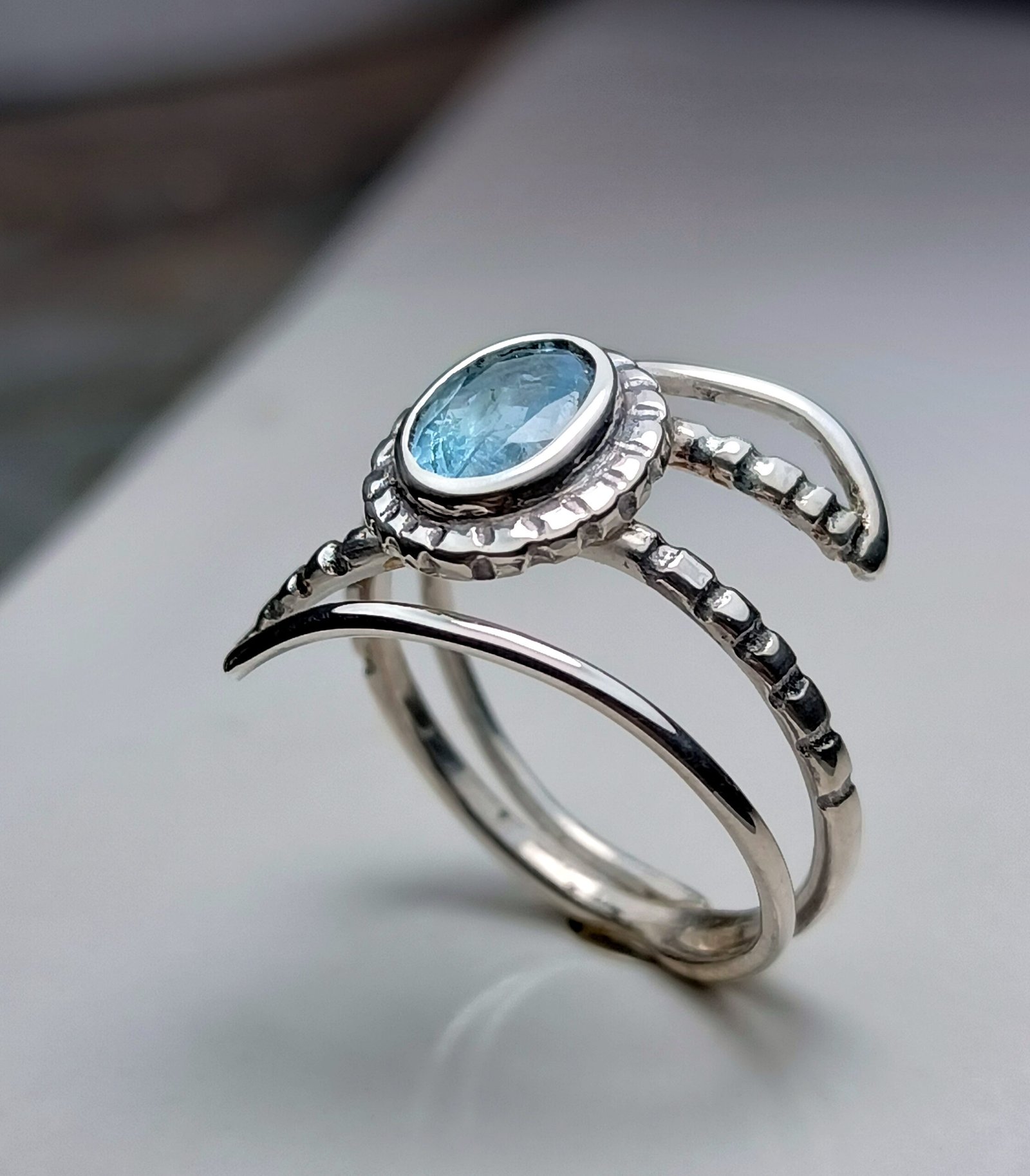 Deep Blue Aquamarine Ring 1 – Santa Maria Color (Limited Lot) - Image 3