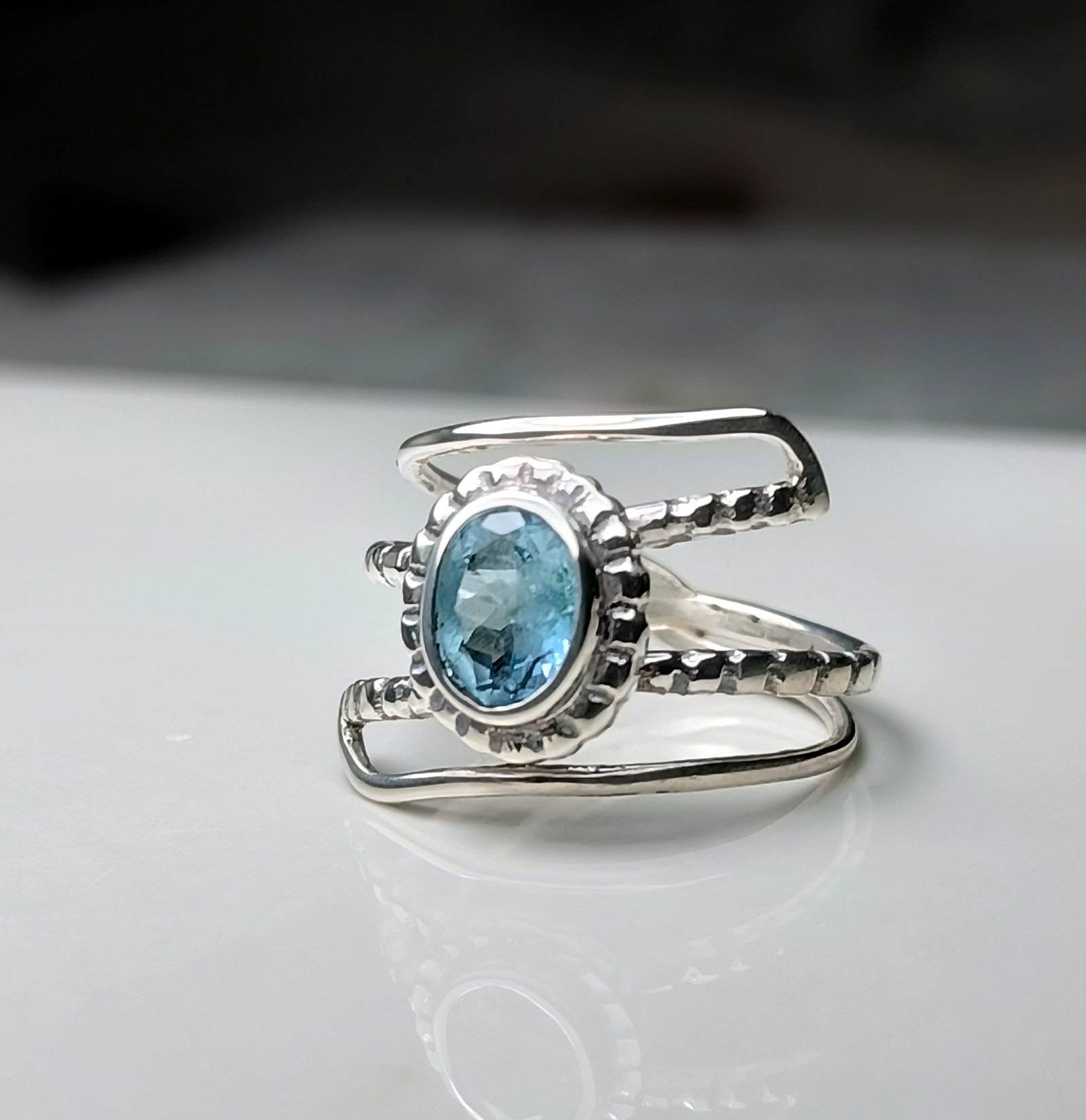 Deep Blue Aquamarine Ring 1 – Santa Maria Color (Limited Lot) - Image 4