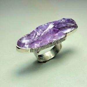Long Amethyst Statement Ring