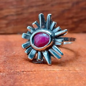 Sterling silver ring with Natural Ruby