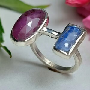 Kyanite & Ruby Ring