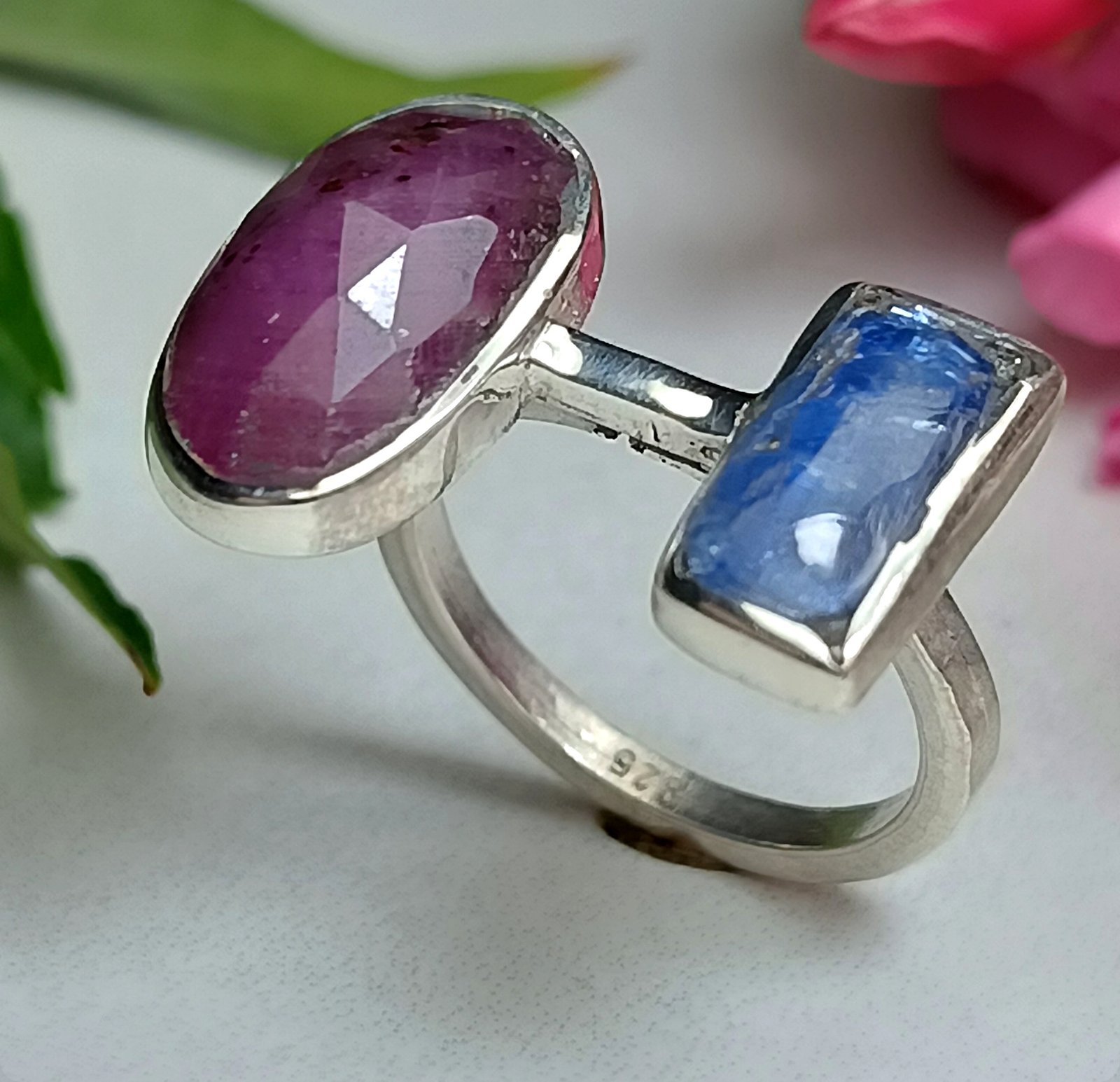 Kyanite & Ruby Ring