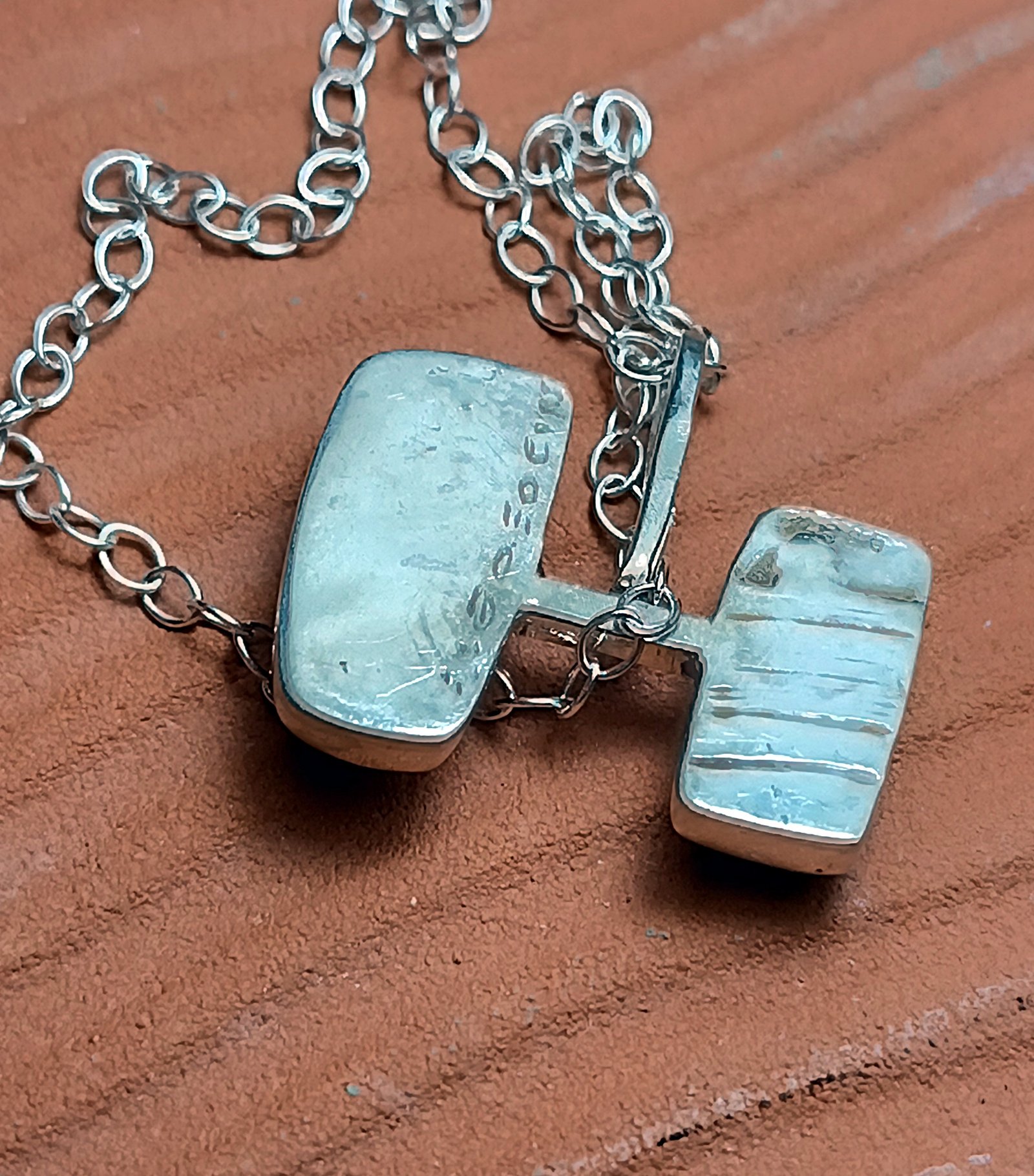 Kyanite & Ruby Duo Pendant — Silver 925° - Image 3