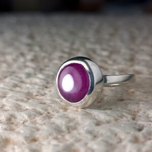 Natural Ruby Cabochon Ring — Silver 925°