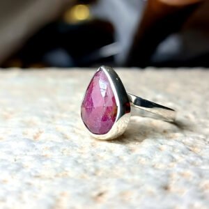 Natural Ruby Rose-Cut Ring — Silver 925°