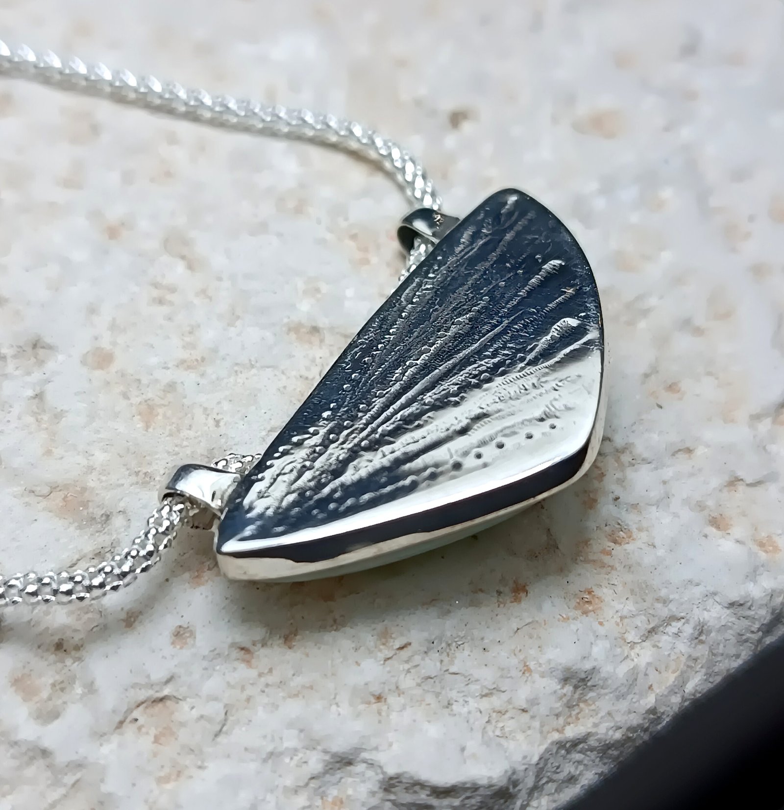 Amazonite Triangle Necklace — Sterling Silver 925° - Image 4