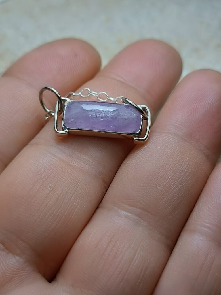 Amethyst Bar Necklace — Sterling Silver 925°