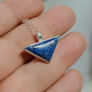 Lapis Lazuli Triangle Pendant — Sterling Silver 925°