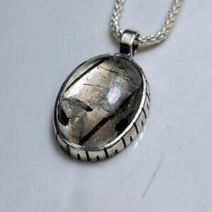 Tourmalinated Quartz Oval Pendant